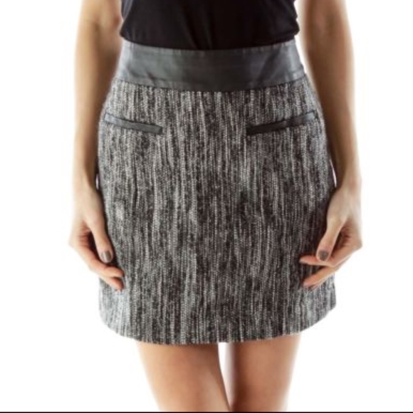 Calvin Klein Dresses & Skirts - Calvin Klein Skirt 14 Faux Leather Black White
